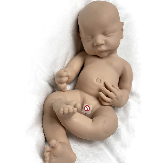 16 Inch Full Solid Silicone Bebe Reborn Doll Unpainted DIY Boneca Reborn  Corpo De Silicone bebe Reborn Corpo De Silicone Inteiro